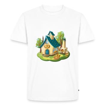 Maison de conte de fées Boulangerie Pain et Bretzel - T-shirt Premium bio Homme - blanc - Devant - Nico (187cm)