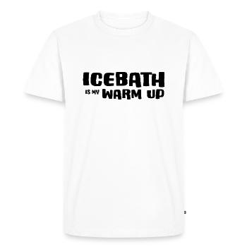 Bain de glace hiver baignade « échauffement de bain de glace » - T-shirt Premium bio Homme - blanc - Devant - Nico (187cm)