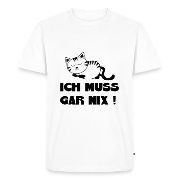 chat endormi chat chat blanc cadeau - T-shirt Premium bio Homme - blanc - Devant - Nico (187cm)