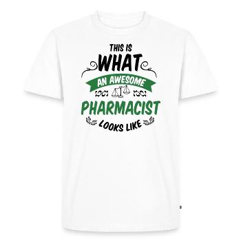 pharmacien - T-shirt Premium bio Homme - blanc - Devant - Nico (187cm)