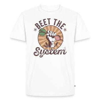 Beet the System funny vegetable design - Men's Premium Organic T-Shirt - white - Front - Nico (187cm)