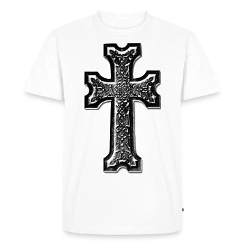 Armenian cross-stone black / Armenian - Men's Premium Organic T-Shirt - white - Front - Nico (187cm)