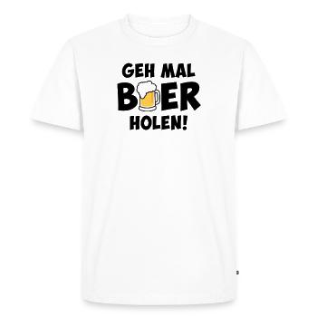Aller chercher de la bière - T-shirt Premium bio Homme - blanc - Devant - Nico (187cm)