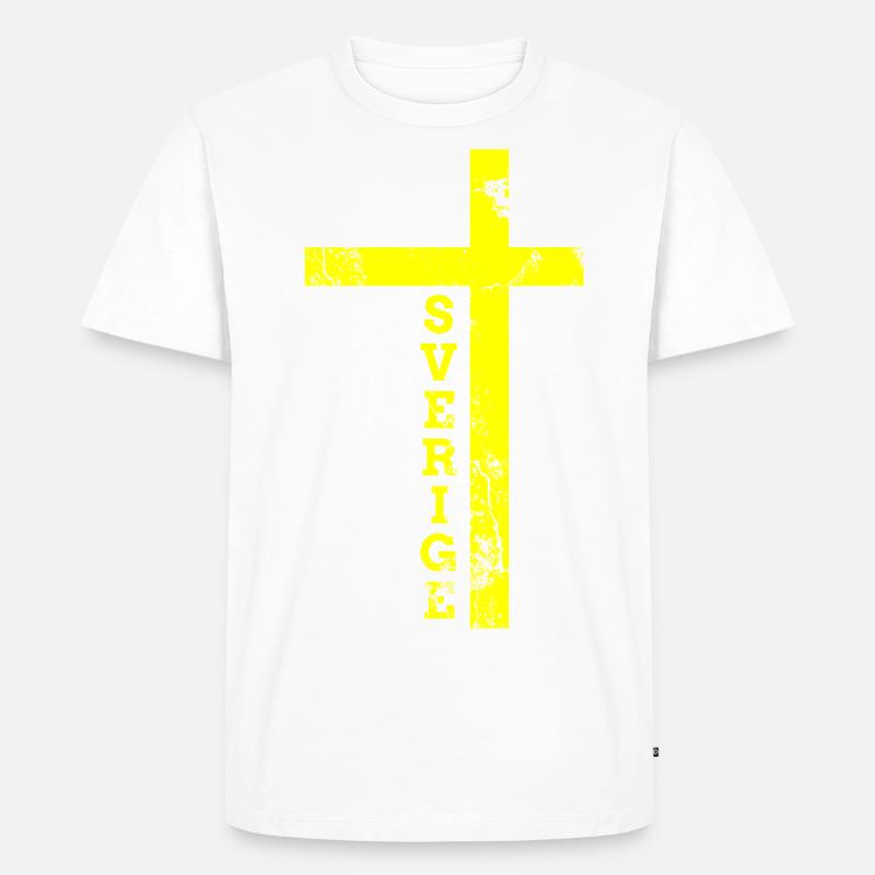 Drapeau Suède Sverige drapeau - T-shirt Premium bio Homme - blanc
