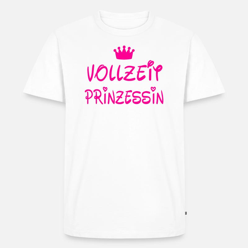 Vollzeit Prinzessin - Männer Premium Bio T-Shirt - Weiß