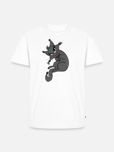 Cute cat lady chills - Men's Premium Organic T-Shirt - white