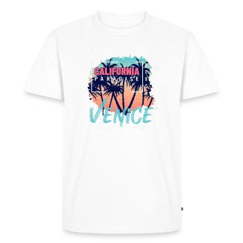 California Paradise Venice Beach Surf - T-shirt Premium bio Homme - blanc - Devant - Nico (187cm)