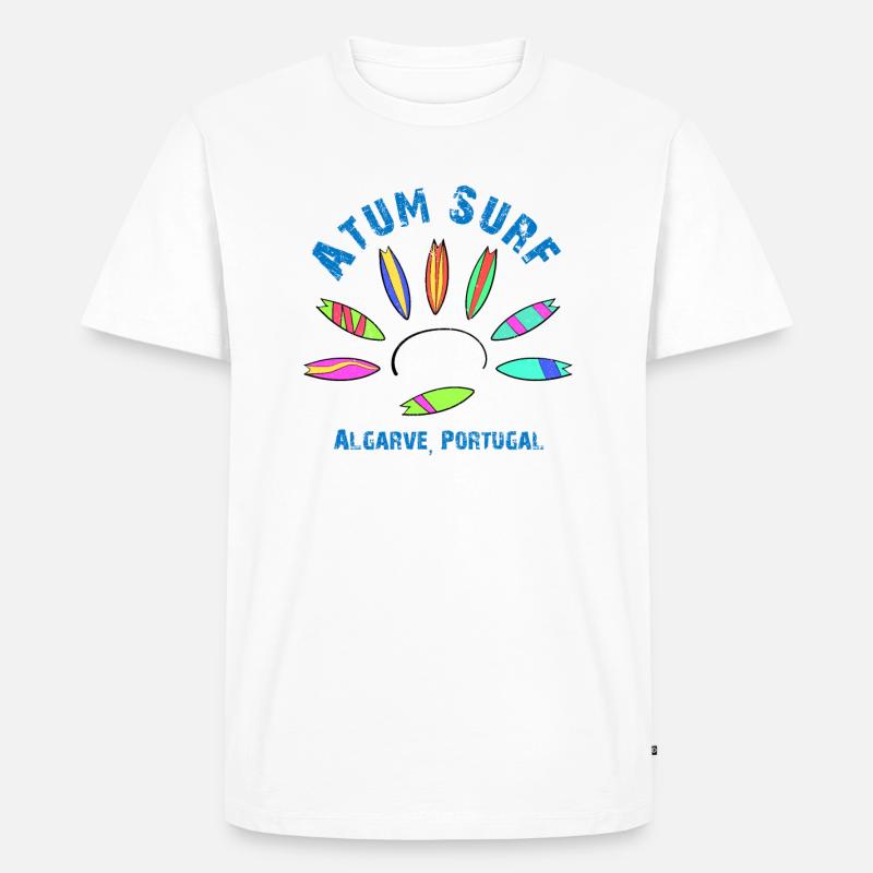 Atum Surf - Männer Premium Bio T-Shirt - Weiß