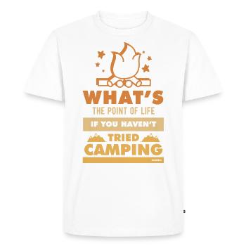 Cadeau de citation de feu de camp de camping - T-shirt Premium bio Homme - blanc - Devant - Nico (187cm)