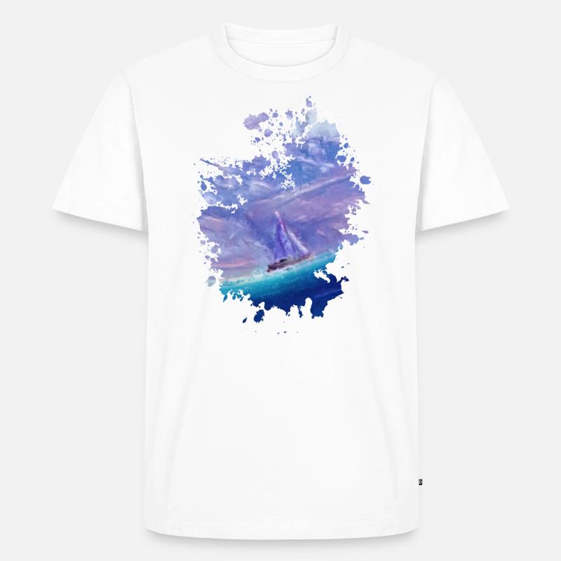 Boot - Männer Premium Bio T-Shirt - Weiß