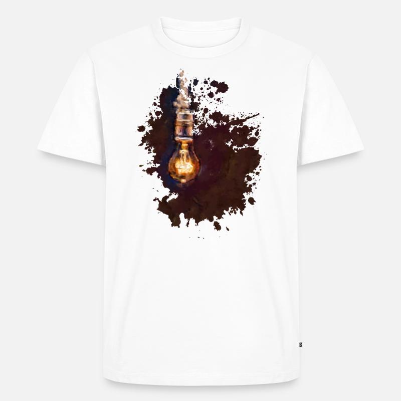 Glühbirne - Männer Premium Bio T-Shirt - Weiß