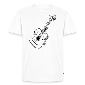 Guitare - Dessin à la craie - T-shirt Premium bio Homme - blanc - Devant - Nico (187cm)