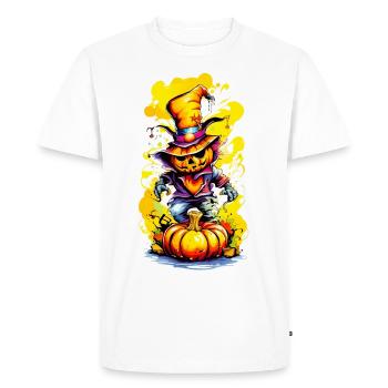 Jack o Lantern 03 - Men's Premium Organic T-Shirt - white - Front - Nico (187cm)