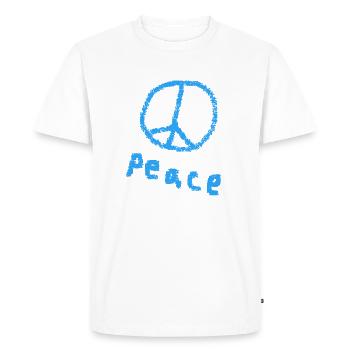 Paix Paix Signe Paix - T-shirt Premium bio Homme - blanc - Devant - Nico (187cm)