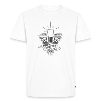 Pessimiste - T-shirt Premium bio Homme - blanc - Devant - Nico (187cm)