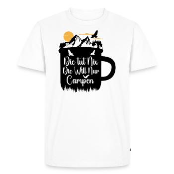 Elle veut juste camper - Camper & Camping Motorhome - T-shirt Premium bio Homme - blanc - Devant - Nico (187cm)