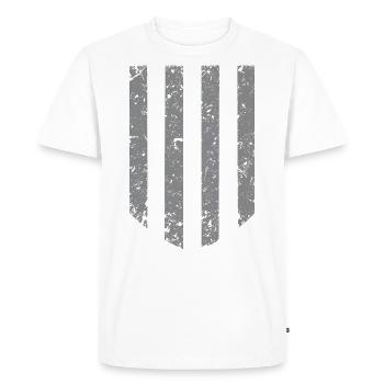 Fond à rayures - Gris - T-shirt Premium bio Homme - blanc - Devant - Nico (187cm)