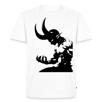 Anime Demon BW - Men's Premium Organic T-Shirt - white - Front - Nico (187cm)