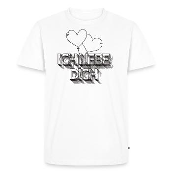 Je t’aime - T-shirt Premium bio Homme - blanc - Devant - Nico (187cm)