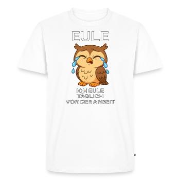 hibou allemand mèmes temps de travail fraude - T-shirt Premium bio Homme - blanc - Devant - Nico (187cm)