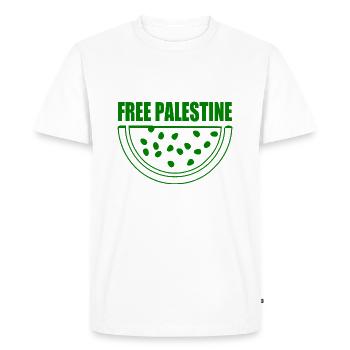 Free palestine melon pastèque - T-shirt Premium bio Homme - blanc - Devant - Nico (187cm)