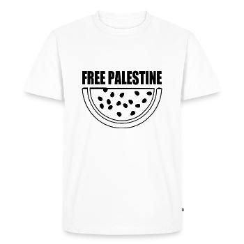 Free palestine - T-shirt Premium bio Homme - blanc - Devant - Nico (187cm)