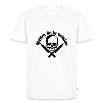 Chef Skull Knife | chef cuisinier - Men's Premium Organic T-Shirt - white - Front - Nico (187cm)