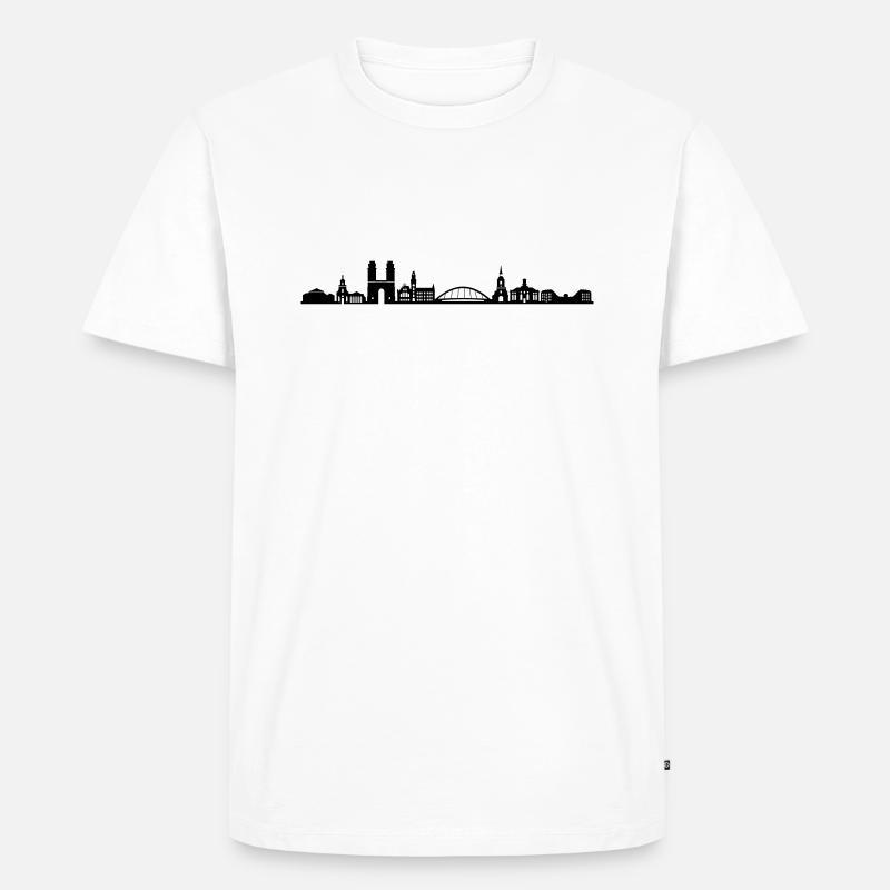 Skyline - Saarbrücken - Männer Premium Bio T-Shirt - Weiß
