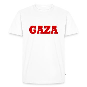 Gaza - Men's Premium Organic T-Shirt - white - Front - Nico (187cm)