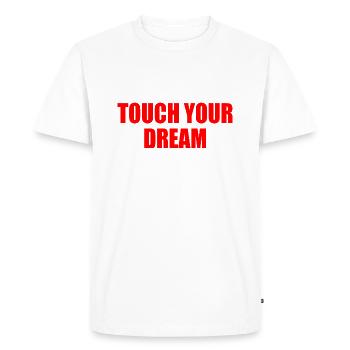touch you dream - Men's Premium Organic T-Shirt - white - Front - Nico (187cm)