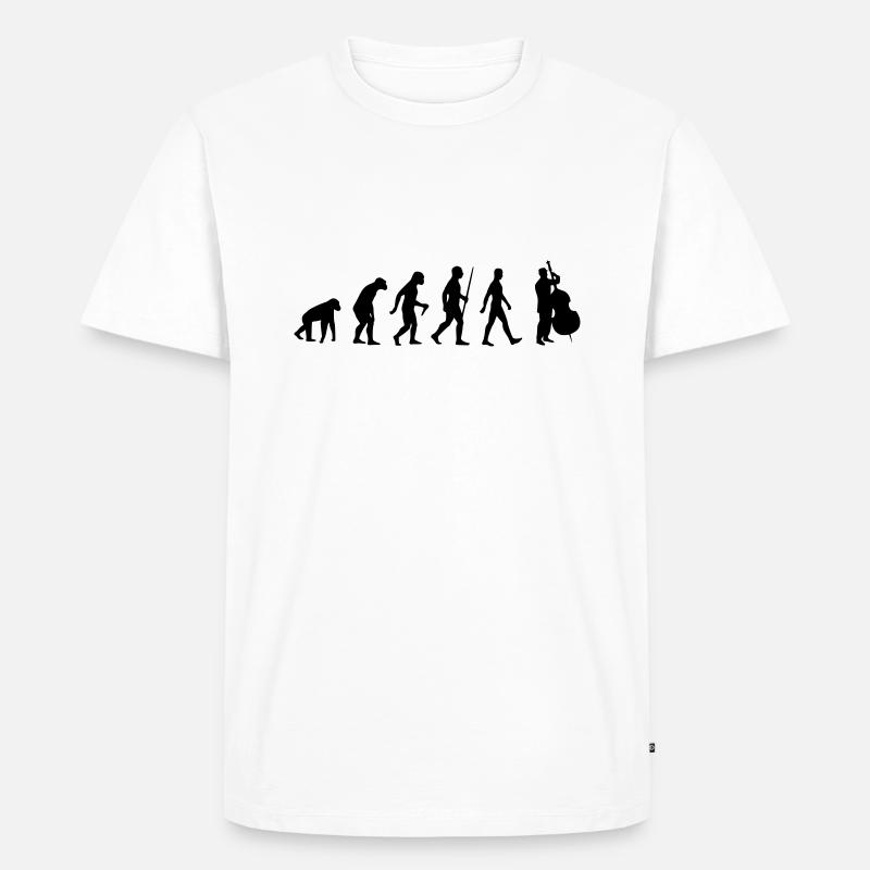 Kontrabass - Evolution Musik Streicher Instrument - Männer Premium Bio T-Shirt - Weiß