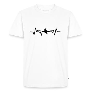 Rowing ECG Heartbeat - T-shirt Premium bio Homme - blanc - Devant - Nico (187cm)