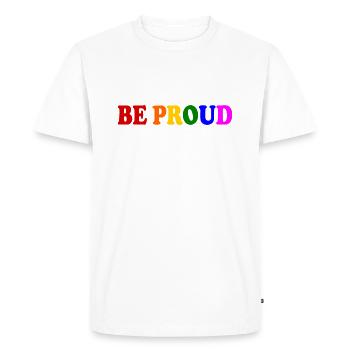 Be proud - T-shirt Premium bio Homme - blanc - Devant - Nico (187cm)