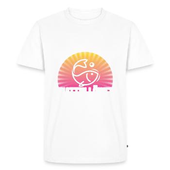 Pêche - T-shirt Premium bio Homme - blanc - Devant - Nico (187cm)