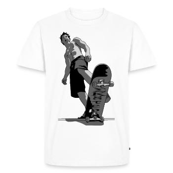 skate 03 - Men's Premium Organic T-Shirt - white - Front - Nico (187cm)