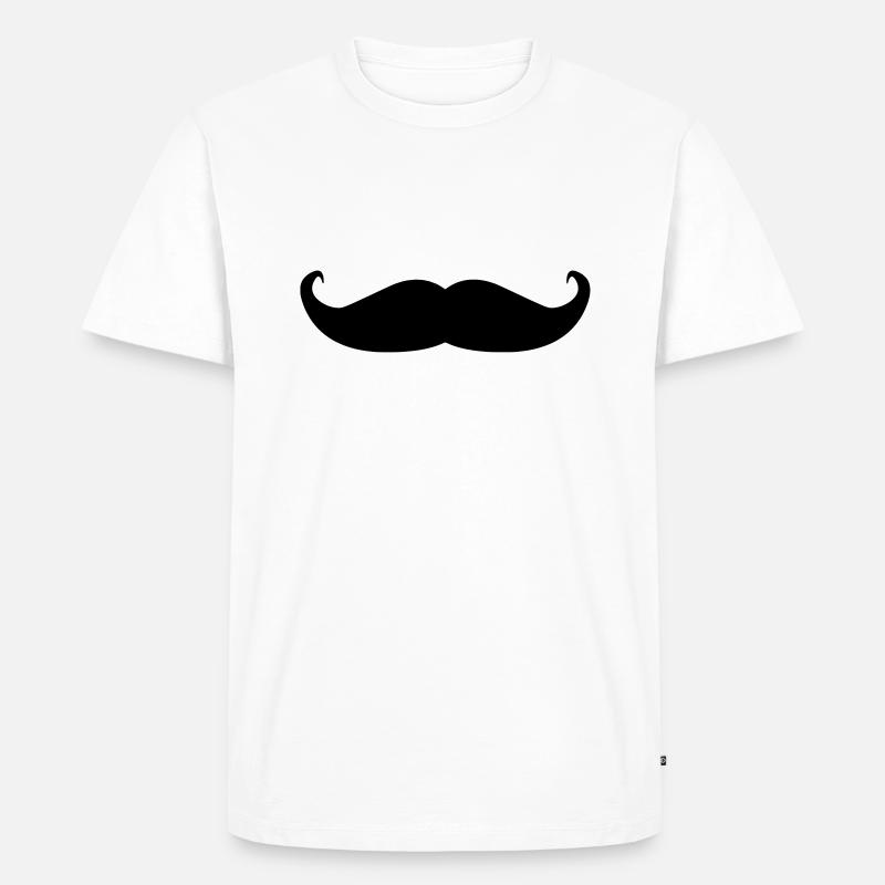 Bart / Moustache - Männer Premium Bio T-Shirt - Weiß