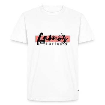 Logo famos et étrange rose - T-shirt Premium bio Homme - blanc - Devant - Nico (187cm)