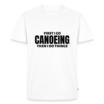 D’abord je fais du canoë puis je fais des choses - T-shirt Premium bio Homme - blanc - Devant - Nico (187cm)