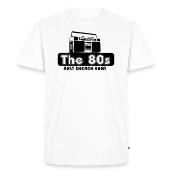 80s - Men's Premium Organic T-Shirt - white - Front - Nico (187cm)