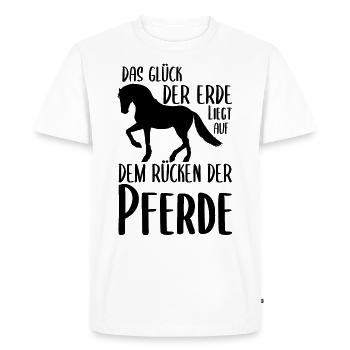 Chevaux chance cavaliers Idée cadeau - T-shirt Premium bio Homme - blanc - Devant - Nico (187cm)