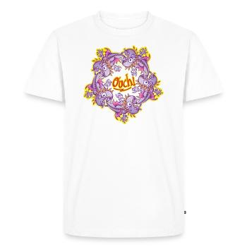 Monstres affamés se mordent et forment un cercle - T-shirt Premium bio Homme - blanc - Devant - Nico (187cm)