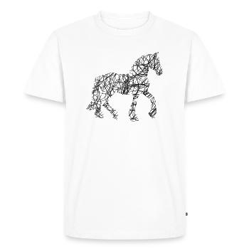 Cheval Cheval Équitation Poney Western Shirt - T-shirt Premium bio Homme - blanc - Devant - Nico (187cm)