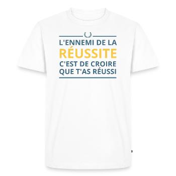 The enemy of success - Men's Premium Organic T-Shirt - white - Front - Nico (187cm)