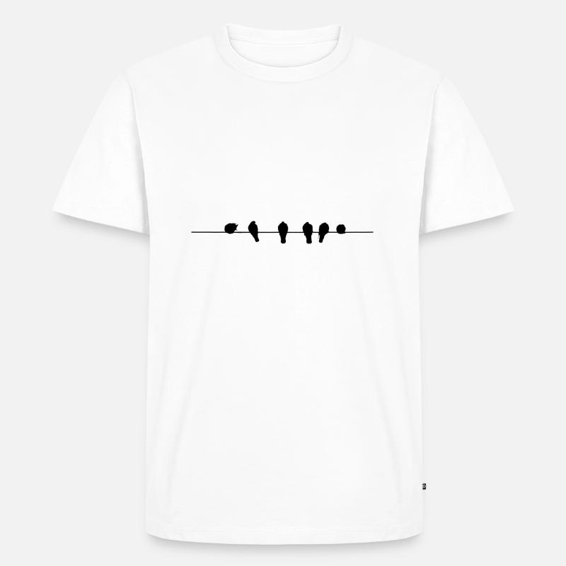 Vögel auf Stromleitung Geschenk / Geschenkidee - Männer Premium Bio T-Shirt - Weiß