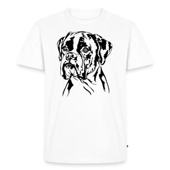 BOXER allemand chien chien portrait chien Wilsigns - T-shirt Premium bio Homme - blanc - Devant - Nico (187cm)