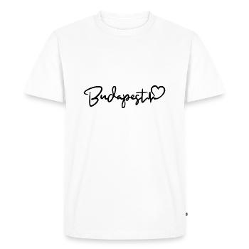 Budapest heartbeat - Men's Premium Organic T-Shirt - white - Front - Nico (187cm)