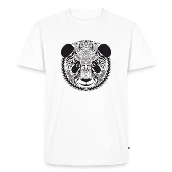 Panda inspiré par les Aztèques - T-shirt Premium bio Homme - blanc - Devant - Nico (187cm)