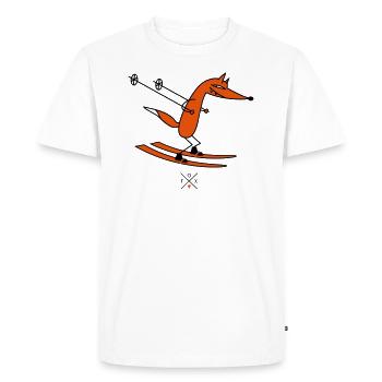 schlauer Skifahrer - Männer Premium Bio T-Shirt - Weiß - Vorne - Nico (187cm)