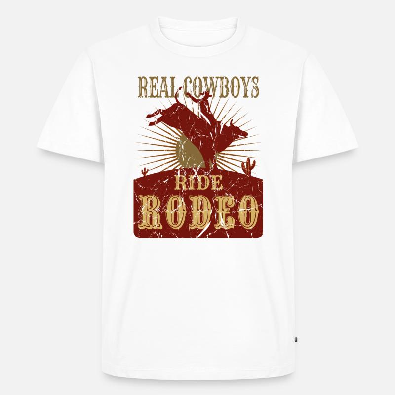 Cowboy - Männer Premium Bio T-Shirt - Weiß