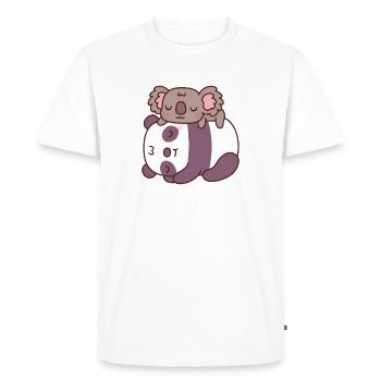 Mignon panda endormi et ours koala - T-shirt Premium bio Homme - blanc - Devant - Nico (187cm)